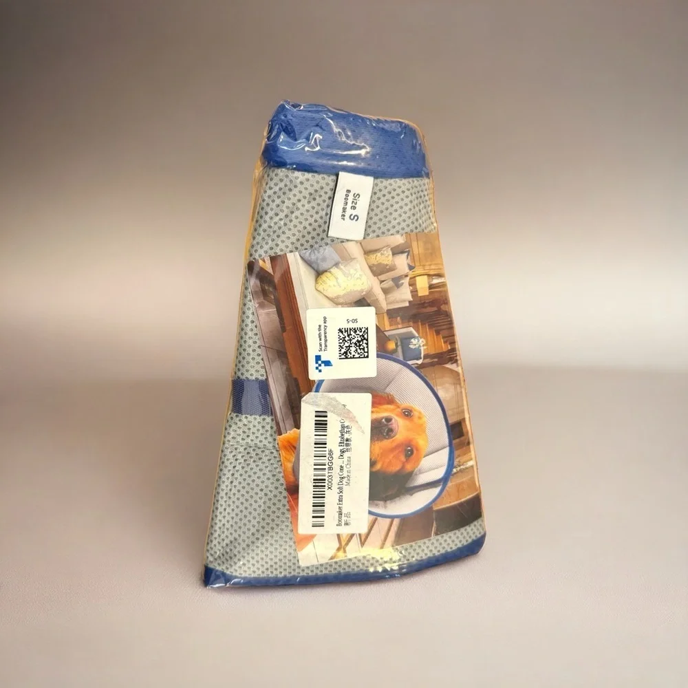 NWT Boomaker Extra Soft Dog Cone After Surgery Blue Elizabethan Collar, Small